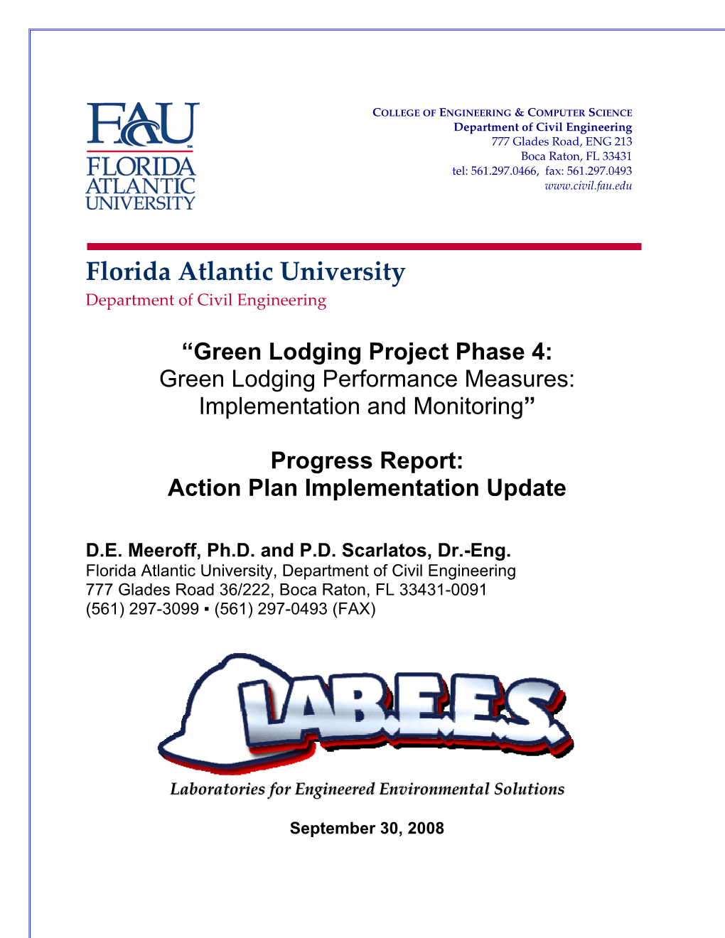 Phase 4: Green Lodging Performance Measures: Implementation and Monitoring”