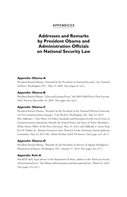 Addresses and Remarks by President Obama and Administration Officials
