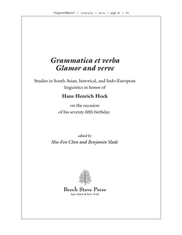 Grammatica Et Verba Glamor and Verve