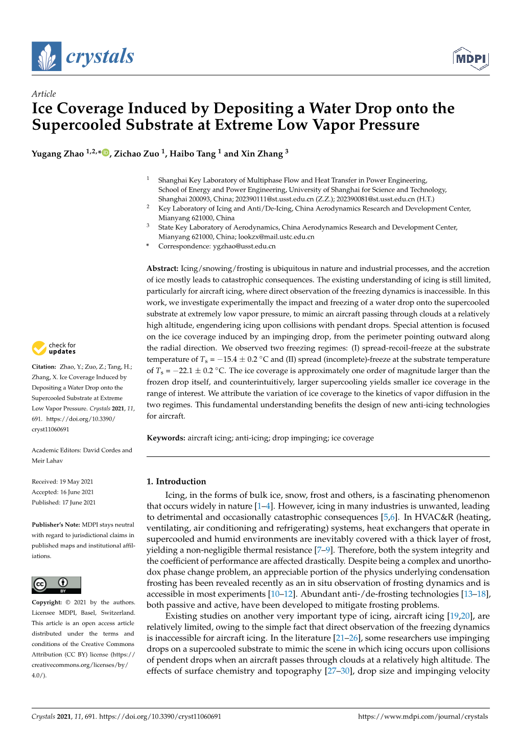 Ice Coverage Induced by Depositing a Water Drop Onto the Supercooled Substrate at Extreme Low Vapor Pressure