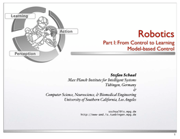 Robotics Part I: from Control to Learning Model-Based Control