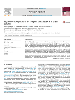 Psychometric Properties of the Symptom Check-List-90-R in Prison Inmates