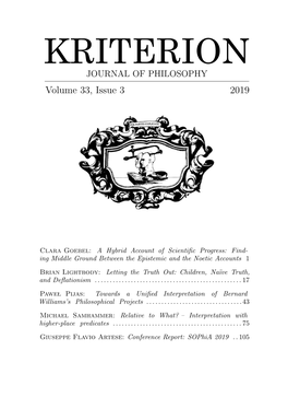 KRITERION | Journal of Philosophy