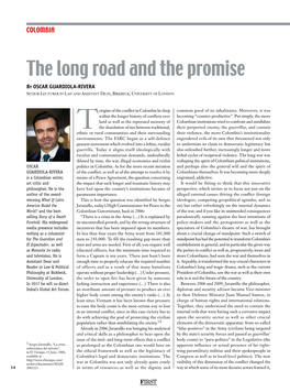 The Long Road and the Promise by OSCAR GUARDIOLA-RIVERA Senior Lecturer in Law and Assistant Dean, Birkbeck, University of London