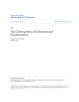 The Choreopolitics of Liberation and Decolonization