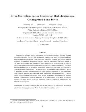 Error-Correction Factor Models for High-Dimensional Cointegrated Time Series∗