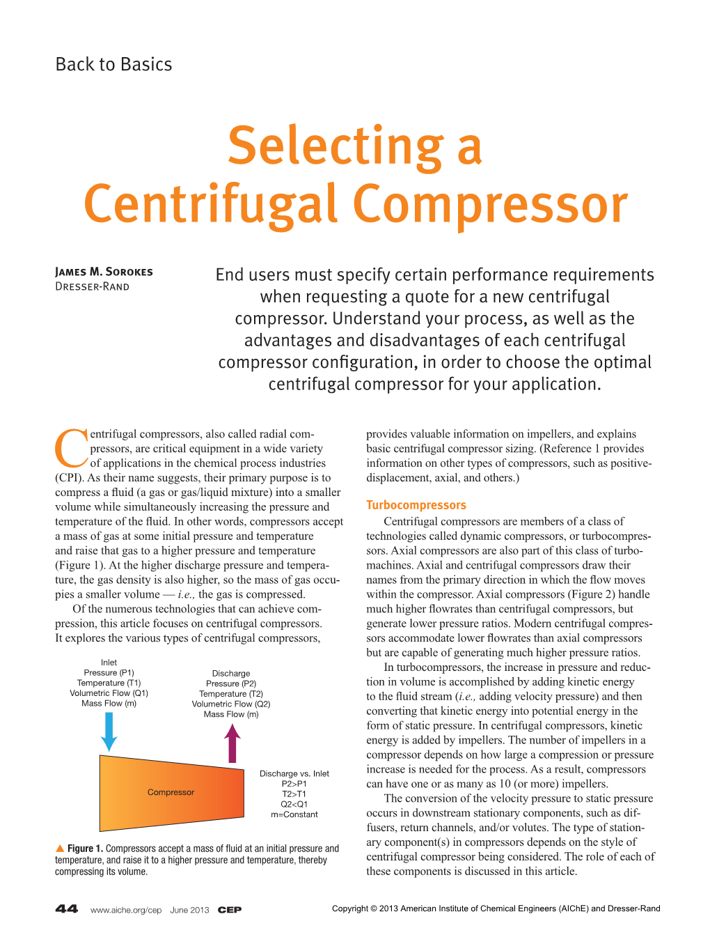 Selecting a Centrifugal Compressor