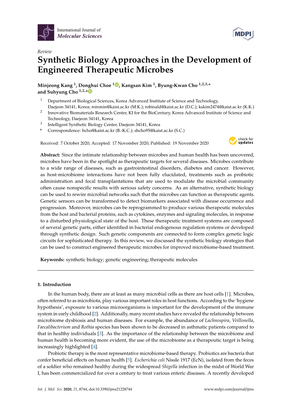 Synthetic Biology Approaches in the Development of Engineered Therapeutic Microbes