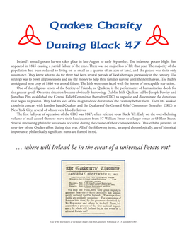 Quaker Charity During Black '47