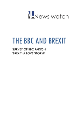Survey of Bbc Radio 4 'Brexit: a Love Story?'