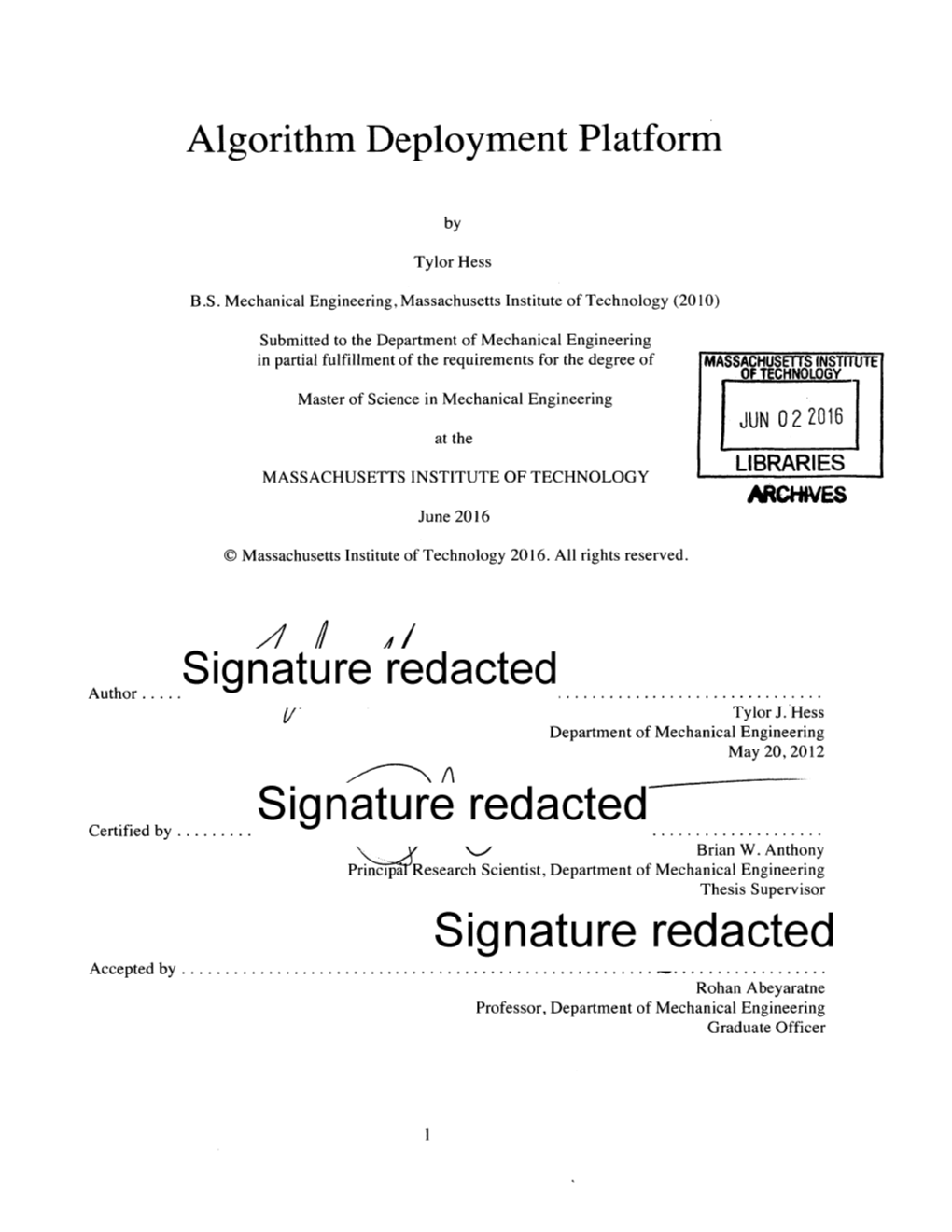 Signature Redacted Author