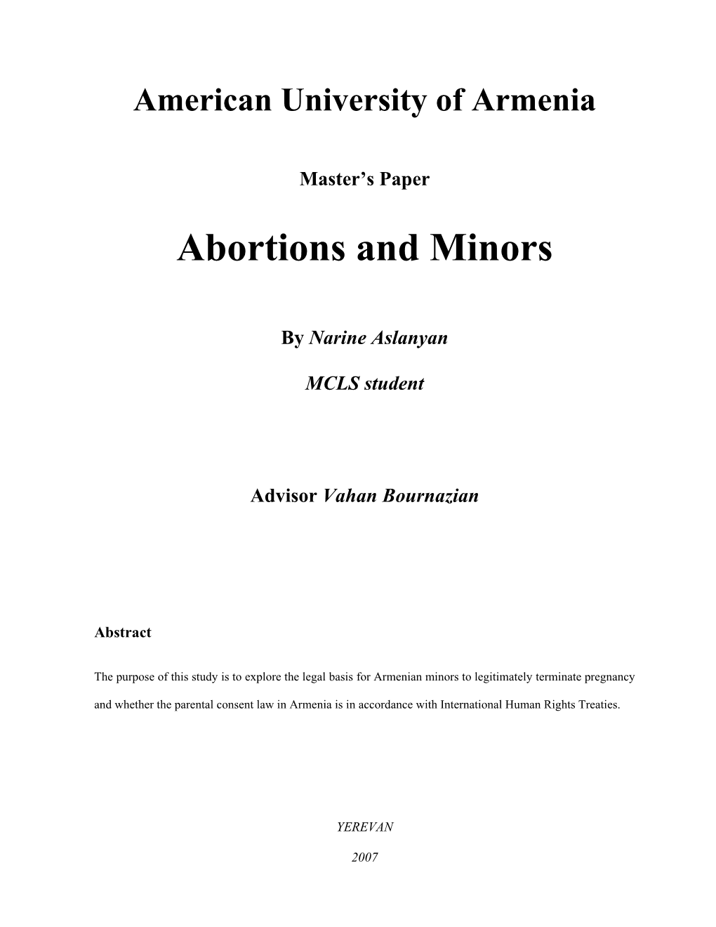 Abortions and Minors