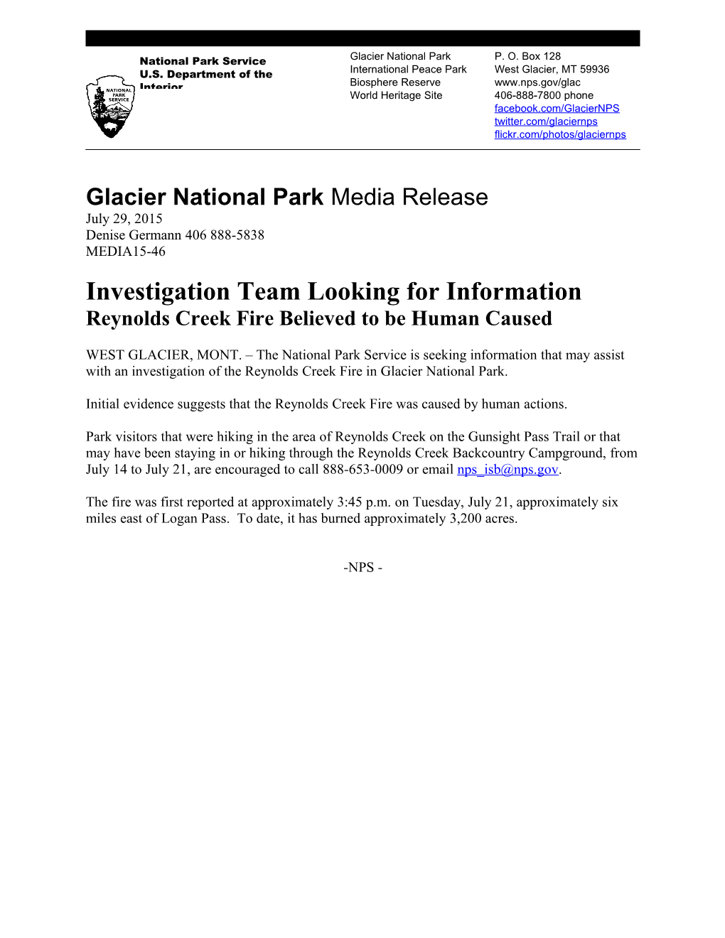 Investigation Team Looking for Information