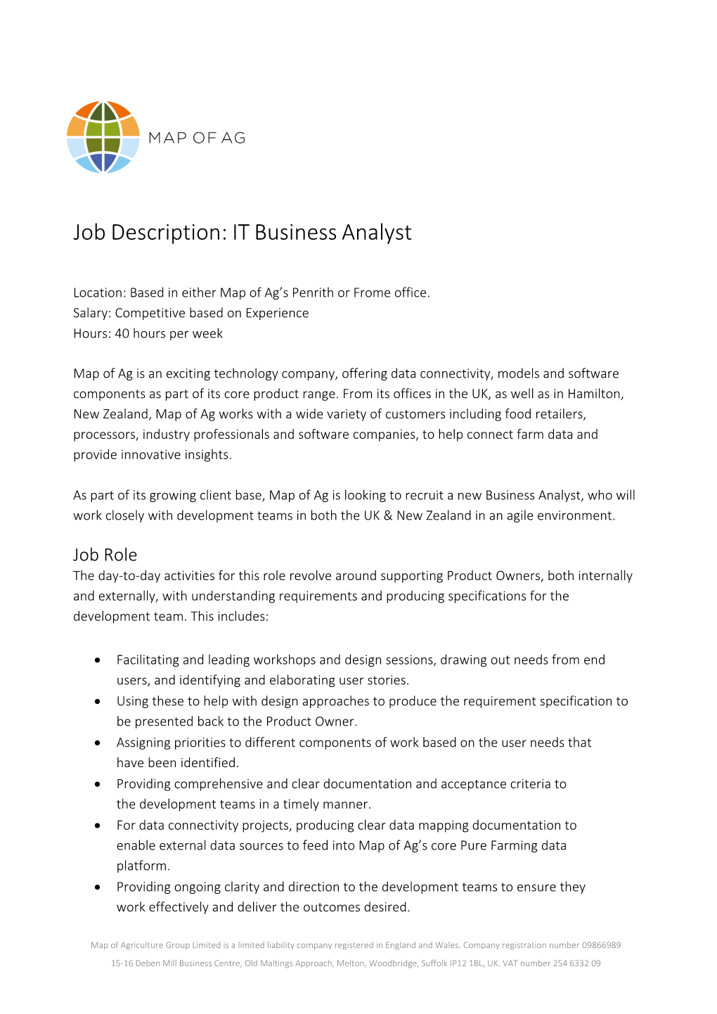 Job Description: IT Business Analyst