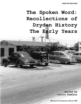 The Spoken Word : Recollections of Dryden History : the Early Years / Curtis L