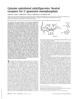 Cytosine Substituted Calix[4]Pyrroles: Neutral Receptors for 5 -Guanosine