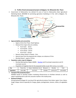 A. Profile of Land and Proposed Project at Babgaon, Tal. Bhiwandi, Dist