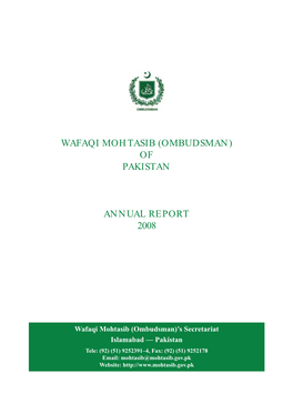 Of Pakistan Annual Report 2008