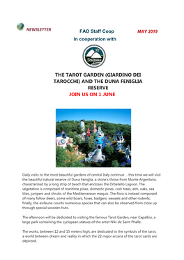 The Tarot Garden (Giardino Dei Tarocchi) and the Duna Feniglia Reserve