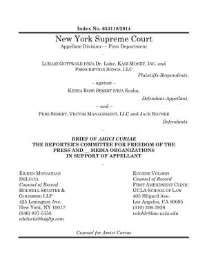 New York Supreme Court Appellate Division — First Department