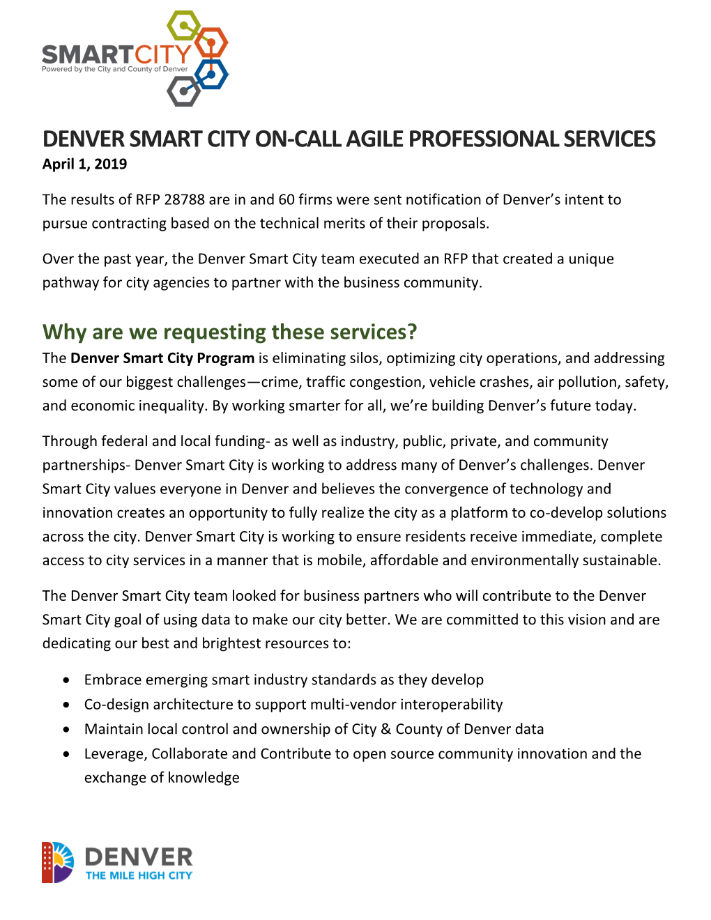 Denver Smart City Request for Proposal