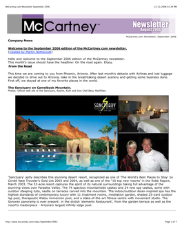Mccartney.Com Newsletter September 2006 11/11/2006 01:34 PM