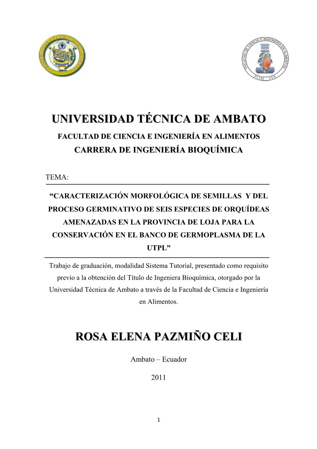 Universidad Técnica De Ambato Rosa Elena Pazmiño