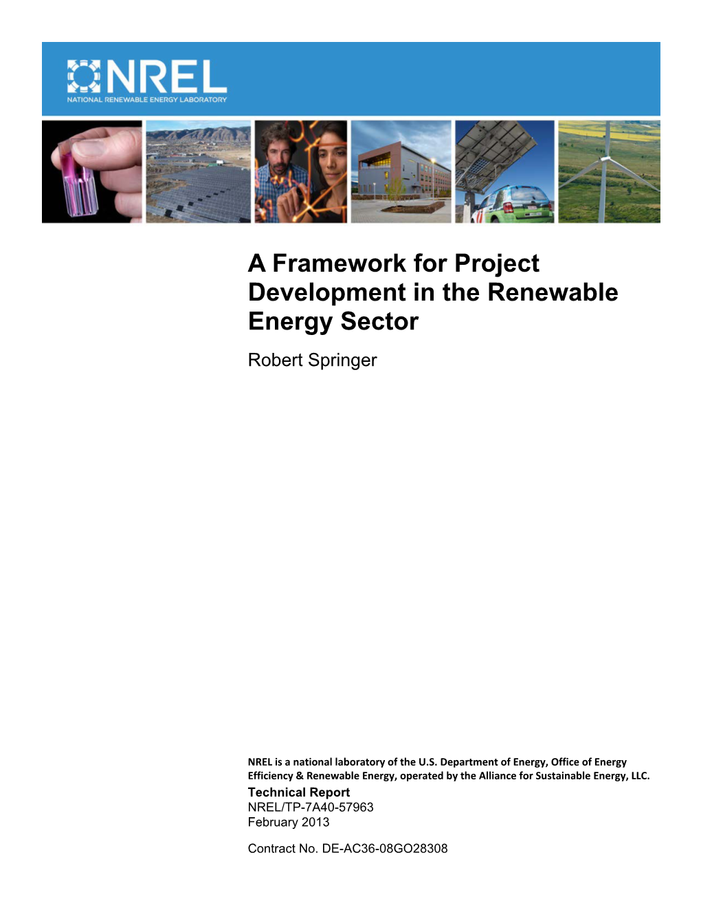 A Framework for Project Development in the Renewable Energy Sector