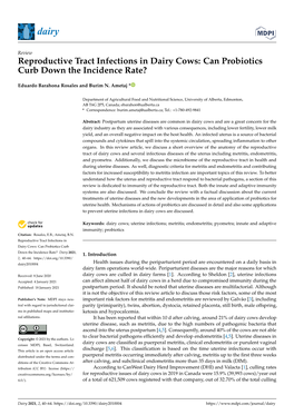 Reproductive Tract Infections in Dairy Cows: Can Probiotics Curb Down the Incidence Rate?