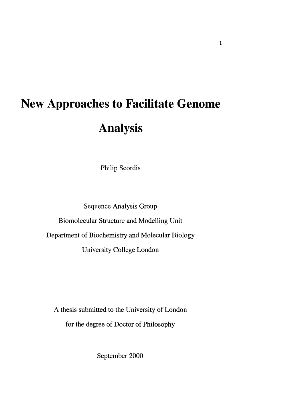 New Approaches to Facilitate Genome Analysis