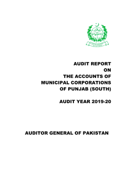 Audit Report on the Accounts of Municipal Corporations of Punjab (South)
