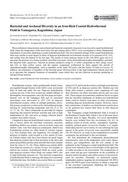 Bacterial and Archaeal Diversity in an Iron-Rich Coastal Hydrothermal Field in Yamagawa, Kagoshima, Japan