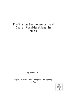 Profile on Environmental and Social Considerations in Kenya