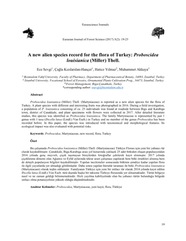 Proboscidea Louisianica (Miller) Thell