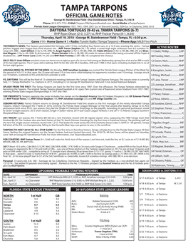 TAMPA TARPONS OFFICIAL GAME NOTES George M