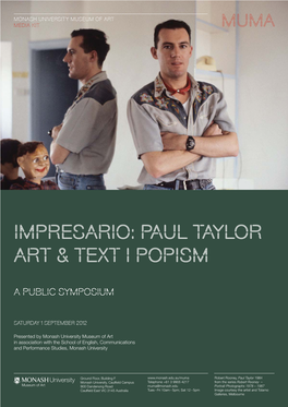 Impresario: Paul Taylor Art & Text I Popism