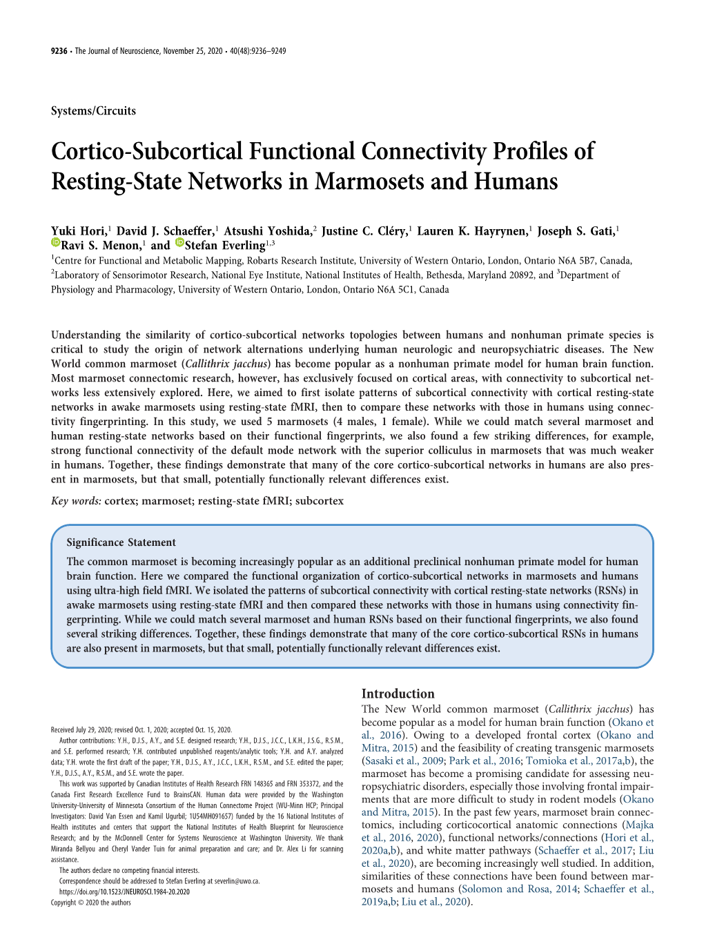 Cortico-Subcortical Functional Connectivity Profiles of Resting-State Networks in Marmosets and Humans