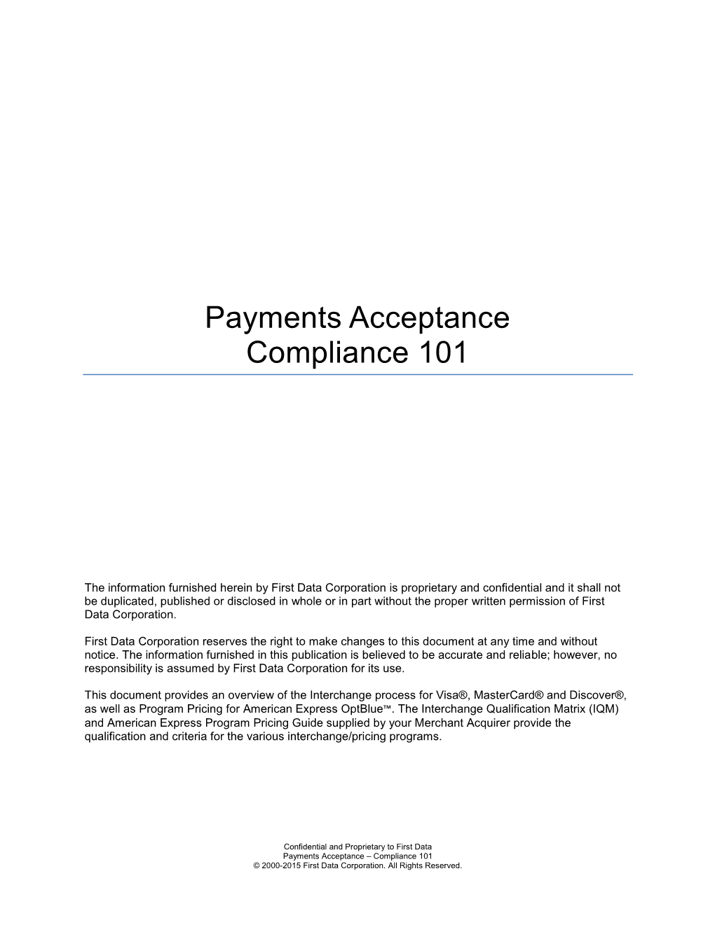 Payments Acceptance Compliance 101