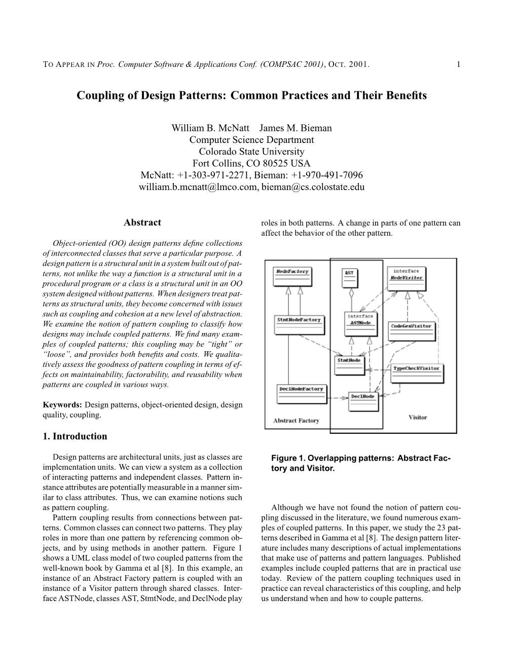 Coupling of Design Patterns: Common Practices and Their Benefits