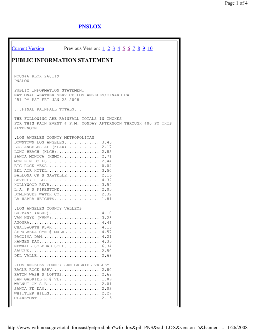 NWS Public Information Statement