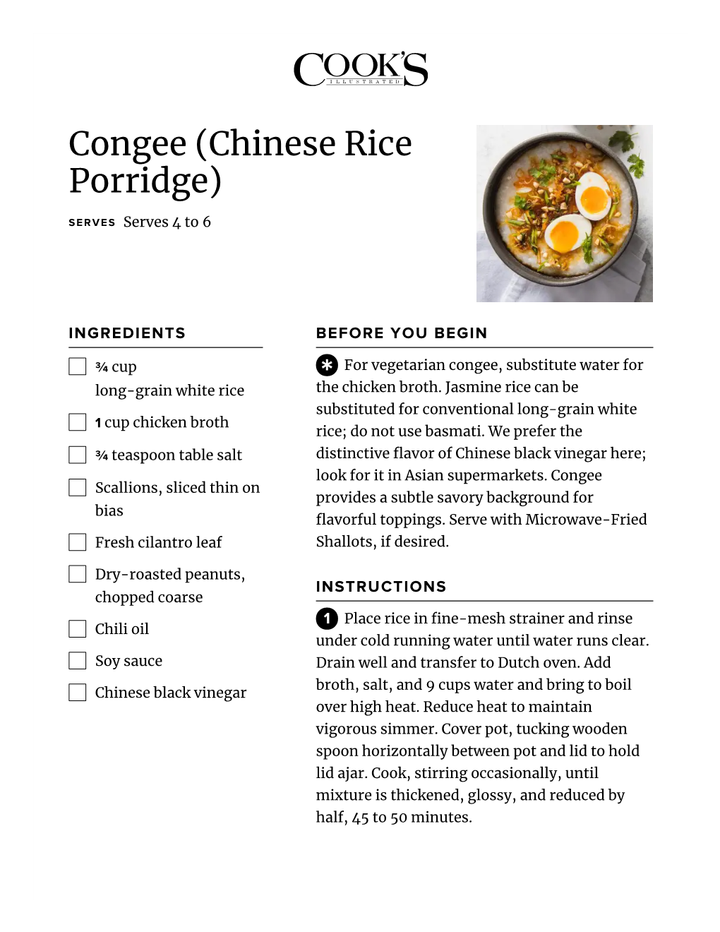 Congee (Chinese Rice Porridge)