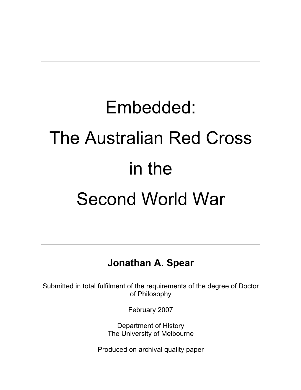 The Australian Red Cross in the Second World War