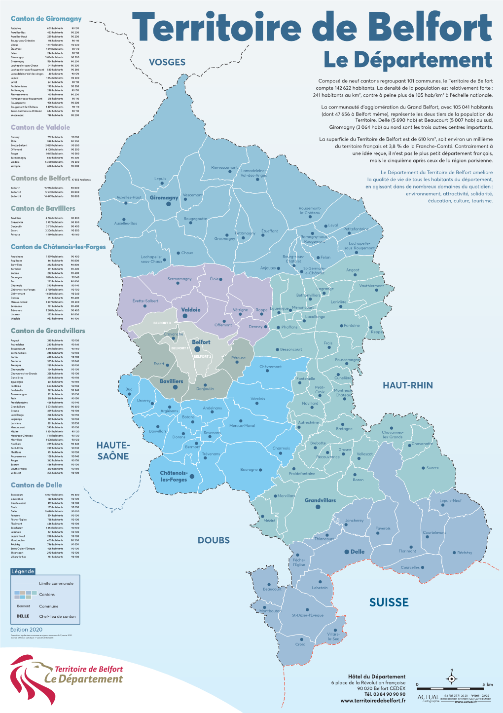 Carte Des Cantons Du Territoire De Belfort