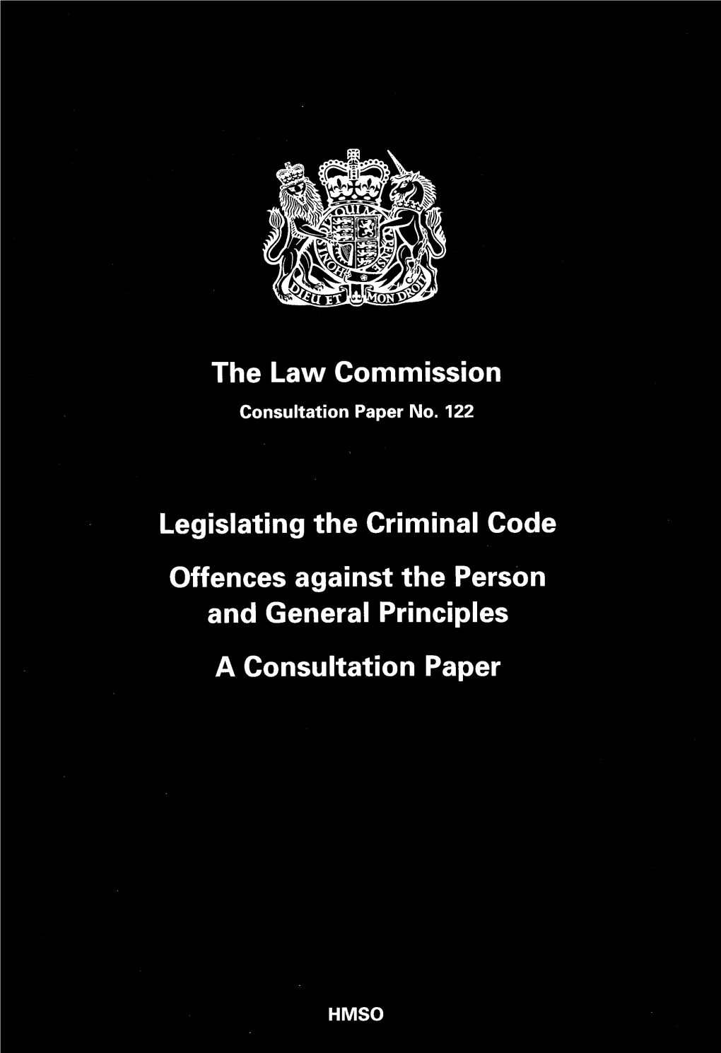 The Law Commission Legislating the Criminal Code Offences Against The