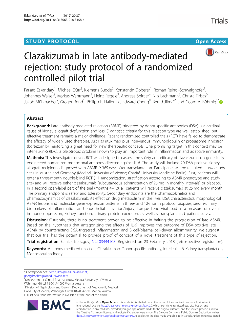Clazakizumab in Late Antibody-Mediated Rejection