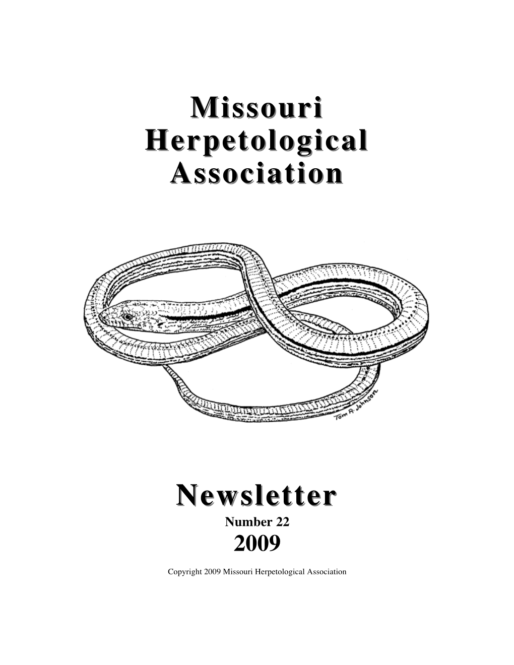 Missouri Herpetological Association Newsletter #22 (2009)