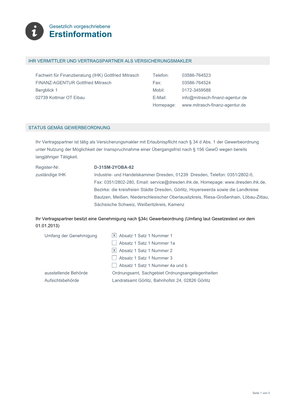 Erstinformation