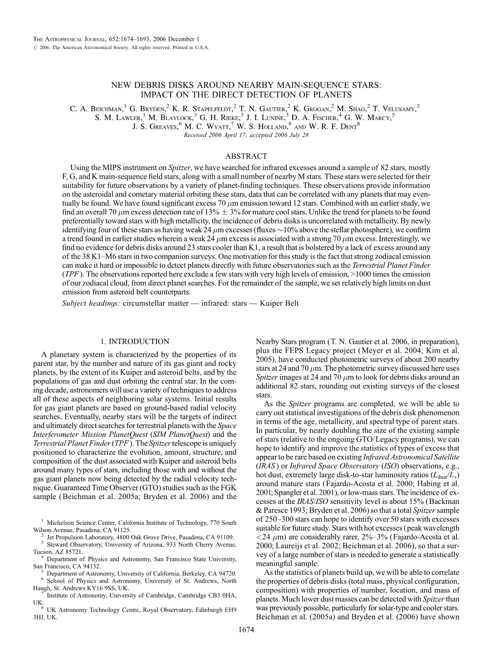 New Debris Disks Around Nearby Main-Sequence Stars: Impact on the Direct Detection of Planets C