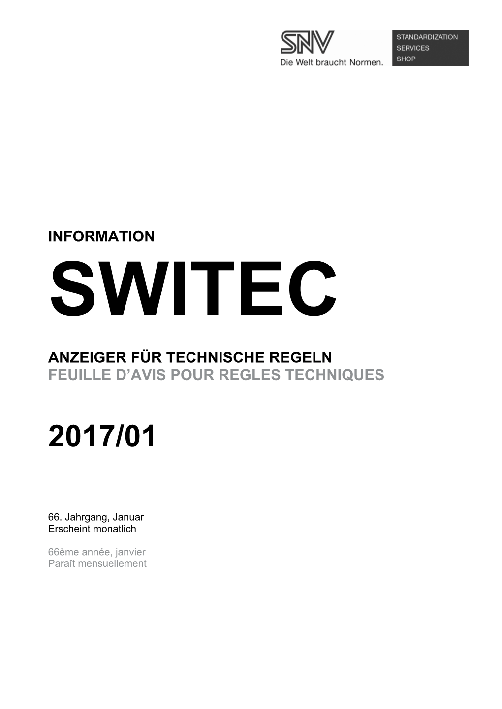 Information SWITEC 2017-01 (1