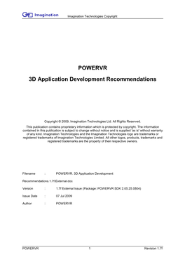 POWERVR 3D Application Development Recommendations